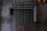 KAWOLA Sofa NELSON Ecksofa Leder schwarz