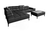 KAWOLA Sofa NELSON Ecksofa Leder schwarz
