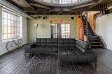 KAWOLA Sofa NELSON Ecksofa Leder schwarz