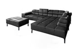 KAWOLA Sofa NELSON Ecksofa Leder schwarz