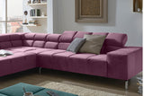 KAWOLA Sofa NELSON Ecksofa Velvet purple