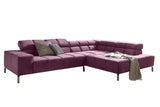 KAWOLA Sofa NELSON Ecksofa Velvet purple