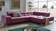 KAWOLA Sofa NELSON Ecksofa Velvet purple, Links, Ohne Komfortfunktion