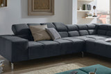 KAWOLA Sofa NELSON Ecksofa Velvet schwarz