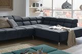 KAWOLA Sofa NELSON Ecksofa Velvet schwarz
