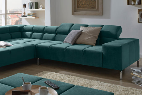 KAWOLA Sofa NELSON Ecksofa Velvet smaragd