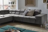 KAWOLA Sofa NELSON Ecksofa Velvet stone