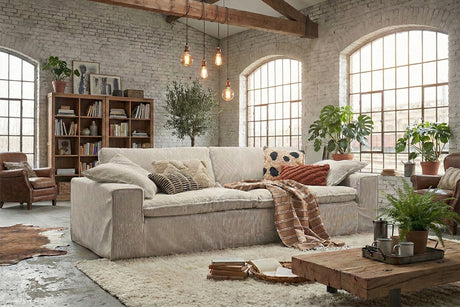KAWOLA Sofa NETTA 3-Sitzer Bezug abziehbar Cord cremeweiß, 3-Sitzer