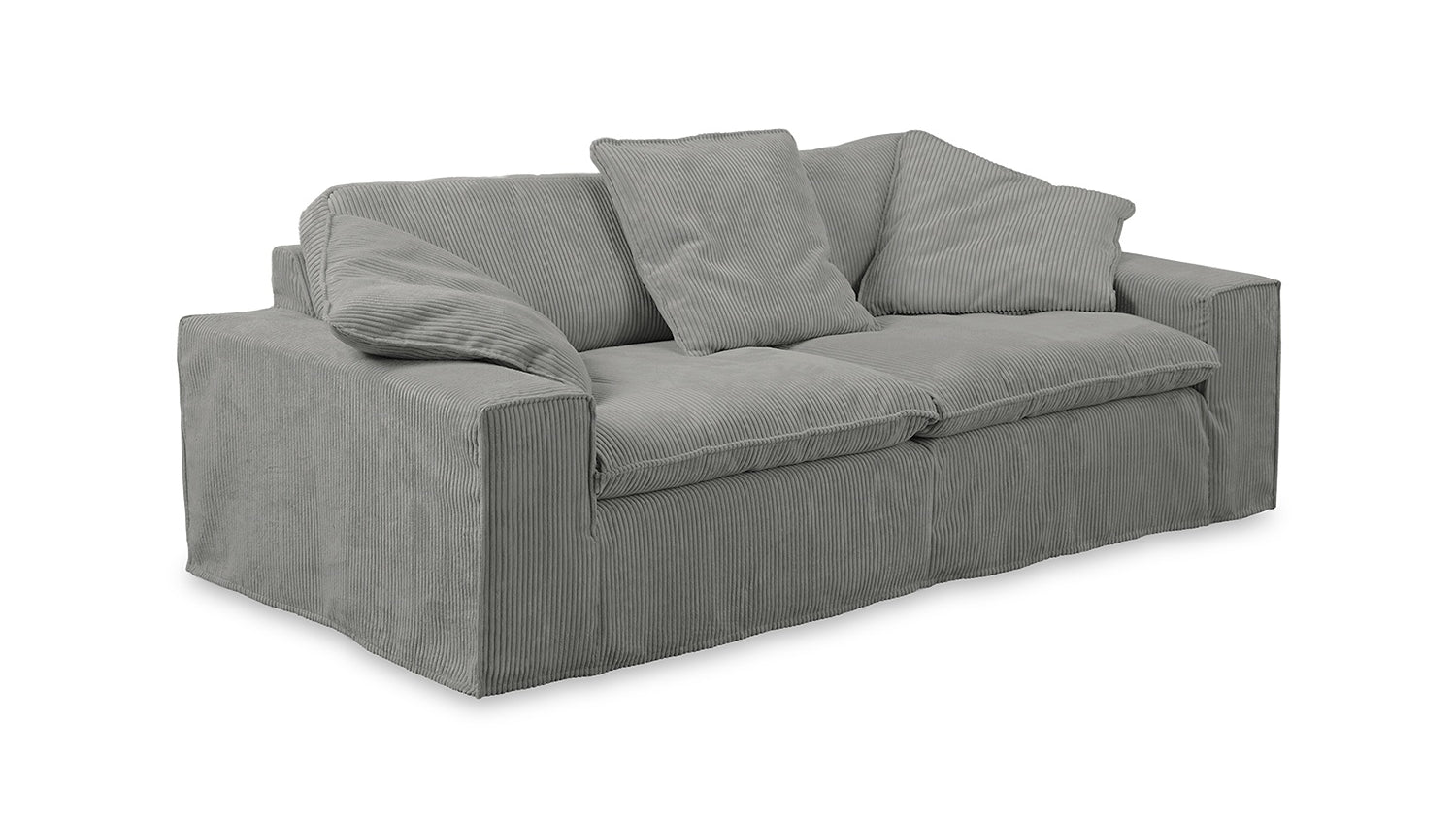 KAWOLA Sofa NETTA 3-Sitzer Bezug abziehbar Cord grau