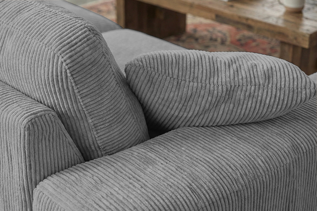 KAWOLA Sofa NETTA 3-Sitzer Bezug abziehbar Cord grau