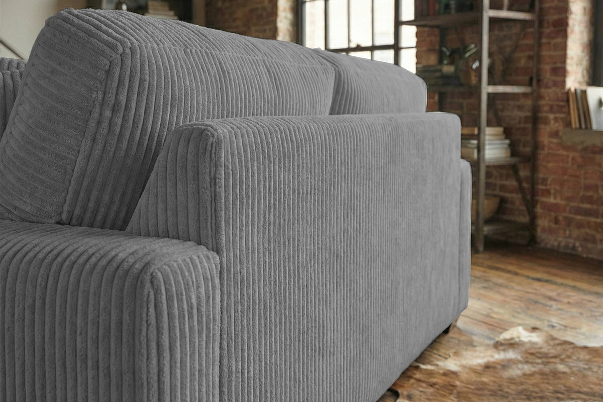 KAWOLA Sofa NETTA 3-Sitzer Bezug abziehbar Cord grau