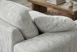 KAWOLA Sofa NETTA 3-Sitzer Bezug abziehbar Cord hellgrau
