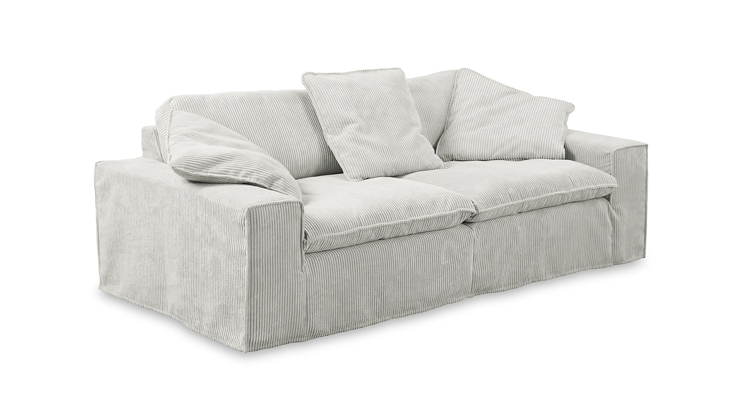 KAWOLA Sofa NETTA 3-Sitzer Bezug abziehbar Cord hellgrau