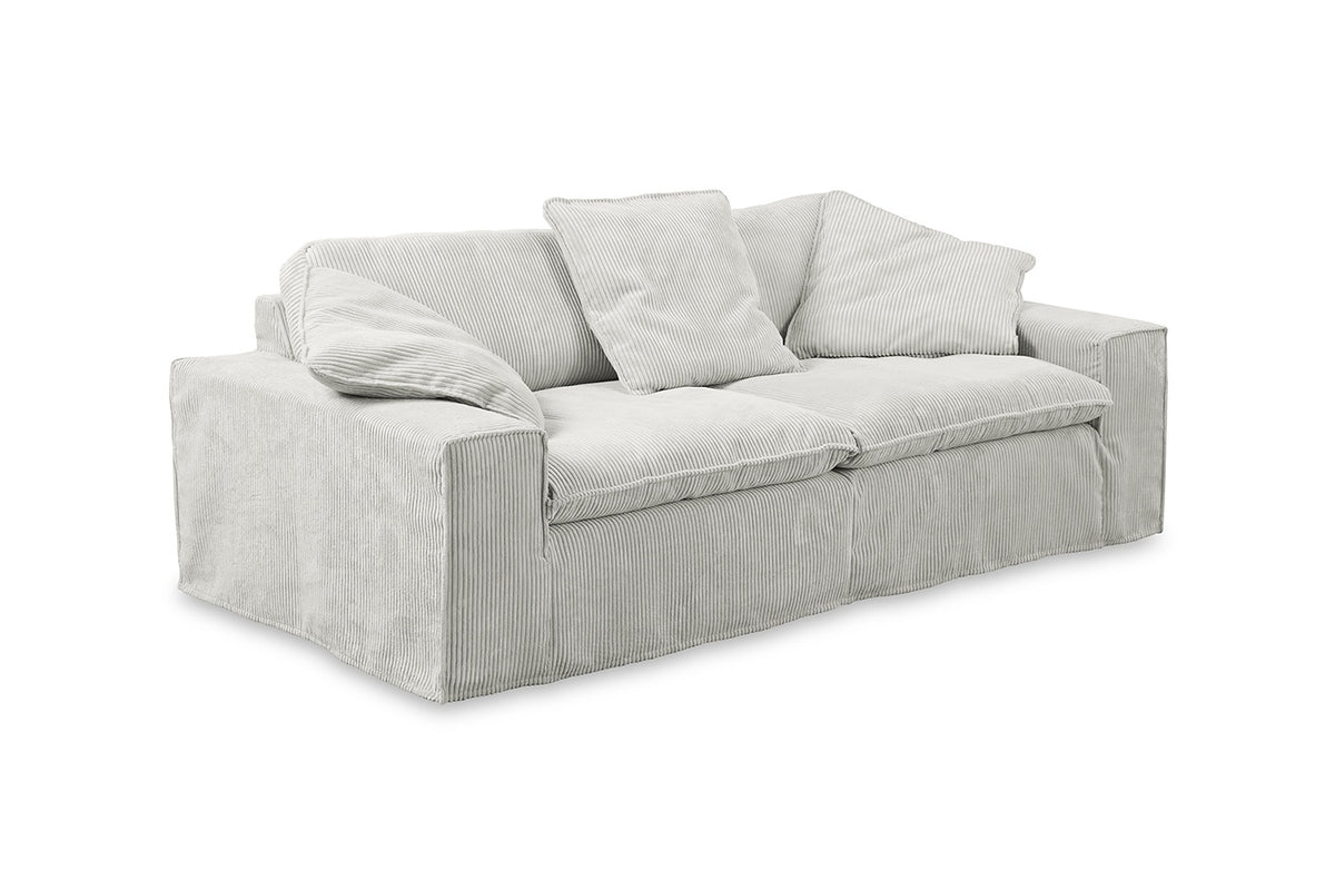 KAWOLA Sofa NETTA 3-Sitzer Bezug abziehbar Cord hellgrau