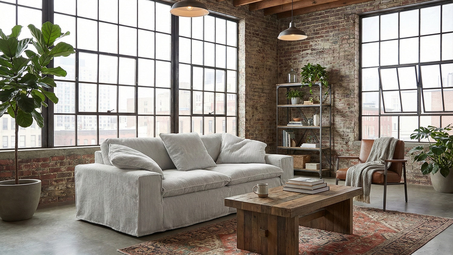 KAWOLA Sofa NETTA 3-Sitzer Bezug abziehbar Cord hellgrau