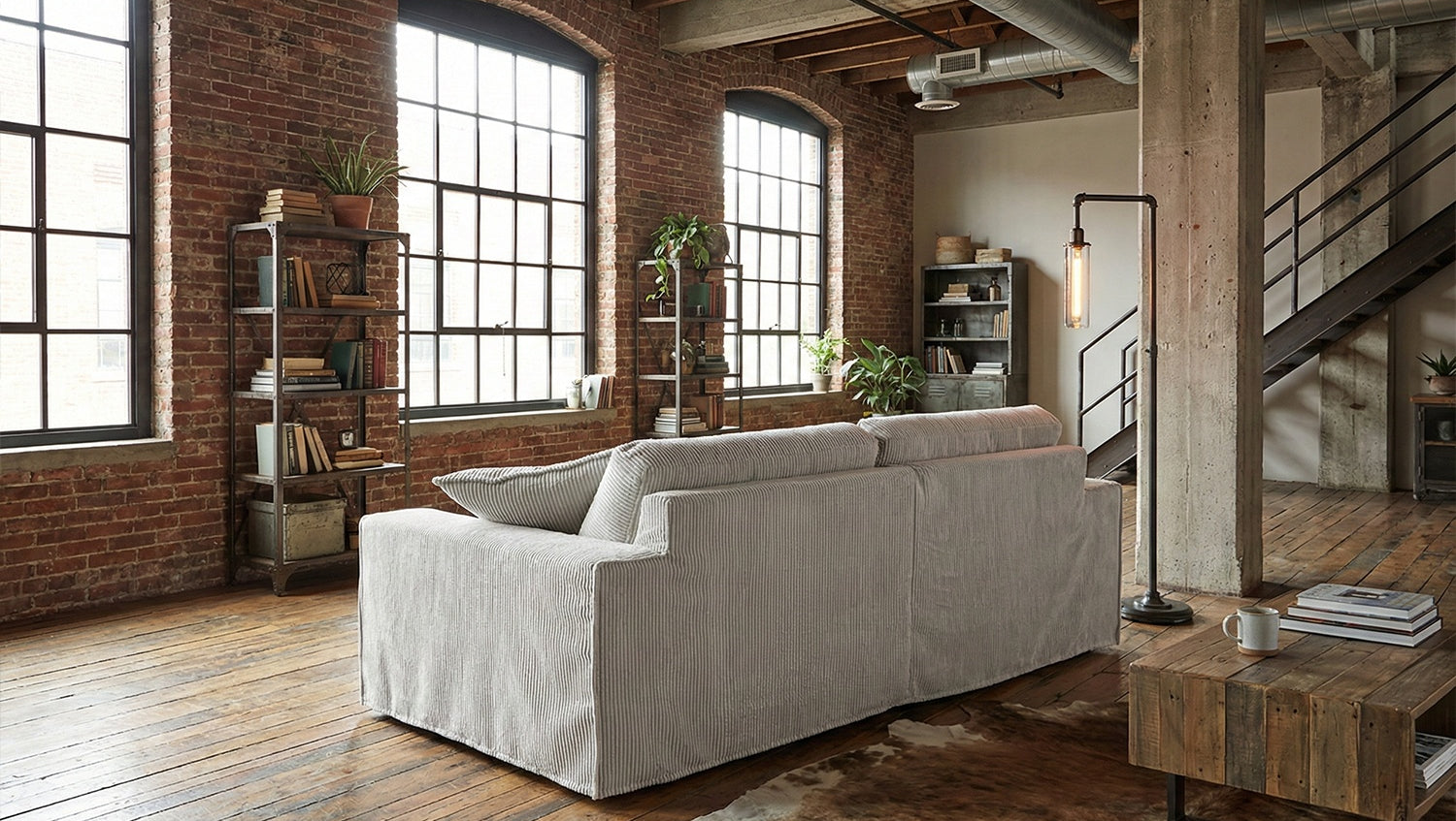 KAWOLA Sofa NETTA 3-Sitzer Bezug abziehbar Cord hellgrau