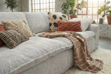 KAWOLA Sofa NETTA 3-Sitzer Bezug abziehbar Cord hellgrau