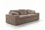 KAWOLA Sofa NETTA 3-Sitzer Bezug abziehbar Cord taupe