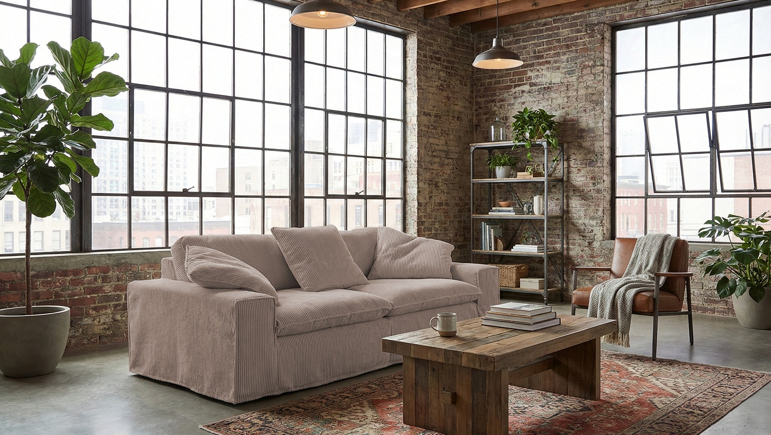 KAWOLA Sofa NETTA 3-Sitzer Bezug abziehbar Cord taupe
