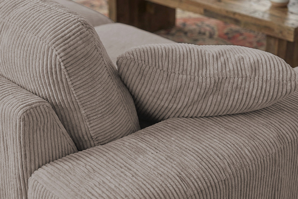 KAWOLA Sofa NETTA 3-Sitzer Bezug abziehbar Cord taupe