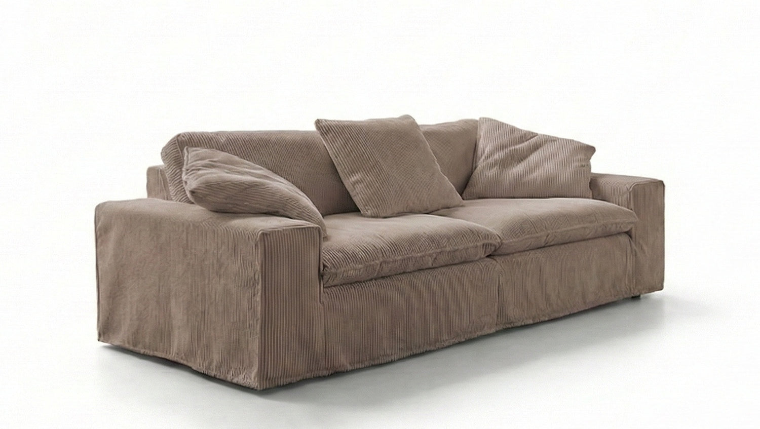 KAWOLA Sofa NETTA 3-Sitzer Bezug abziehbar Cord taupe