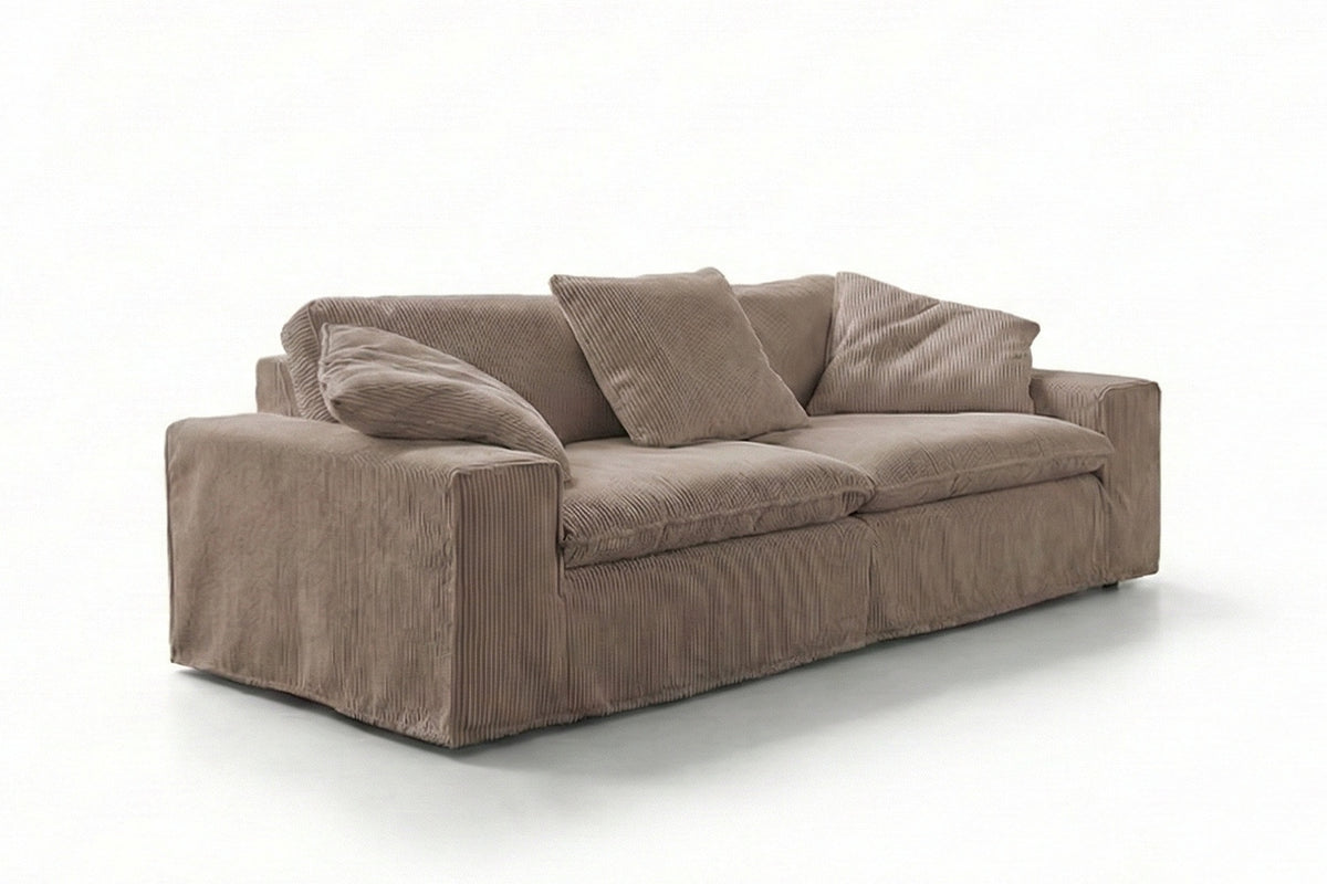 KAWOLA Sofa NETTA 3-Sitzer Bezug abziehbar Cord taupe