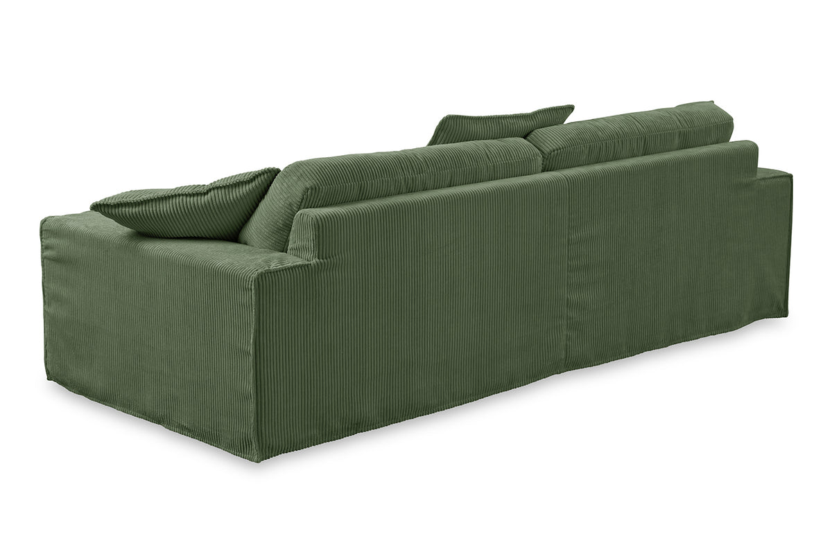 KAWOLA Sofa NETTA 4Sitzer Bezug abziehbar Cord moosgrün