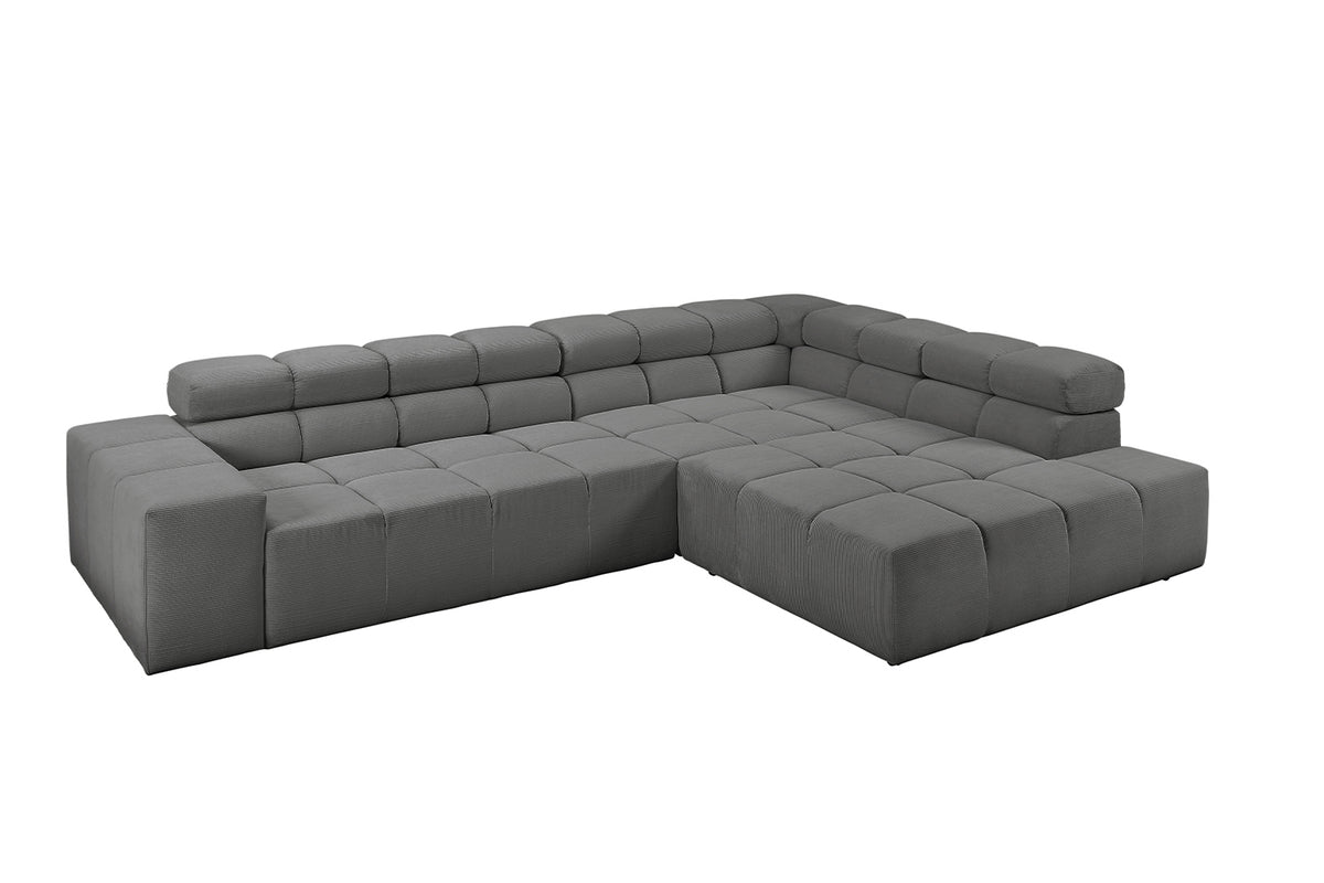 KAWOLA Sofa NEVADA Ecksofa Feincord anthrazit