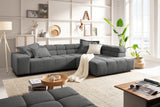 KAWOLA Sofa NEVADA Ecksofa Feincord anthrazit, Rechts, Relaxfunktion