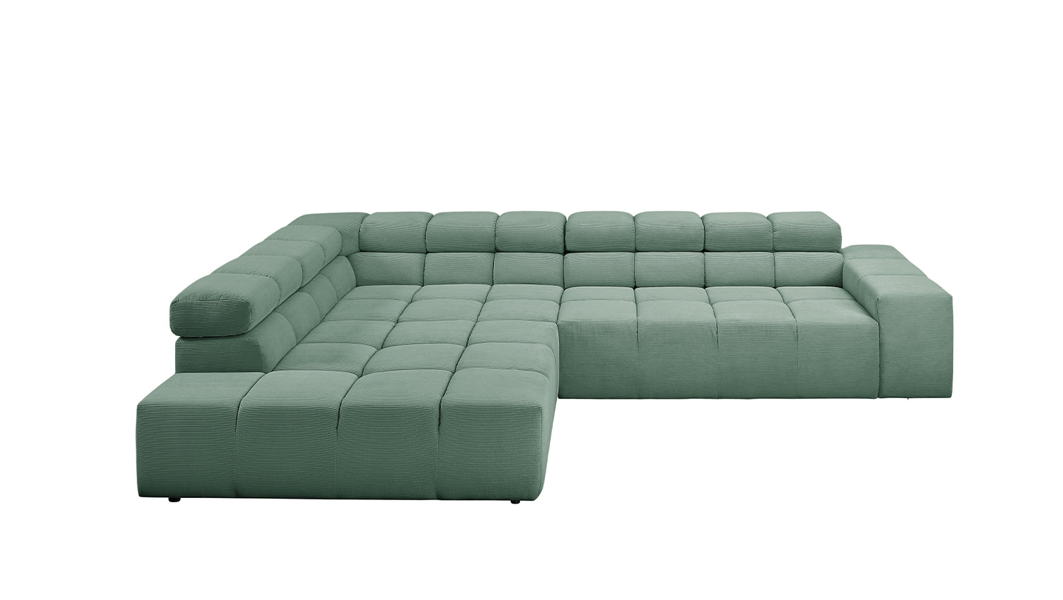 KAWOLA Sofa NEVADA Ecksofa Feincord grün