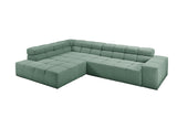 KAWOLA Sofa NEVADA Ecksofa Feincord grün