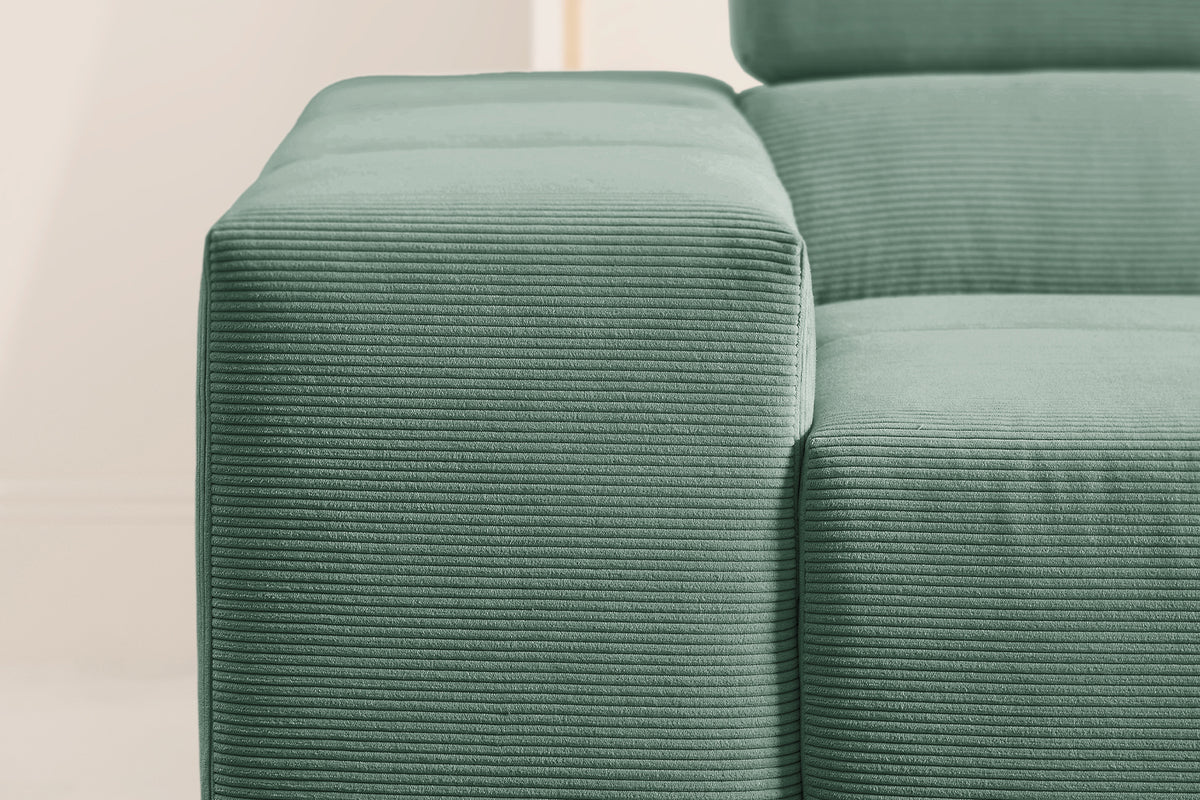 KAWOLA Sofa NEVADA Ecksofa Feincord grün