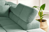 KAWOLA Sofa NEVADA Ecksofa Feincord grün