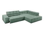 KAWOLA Sofa NEVADA Ecksofa Feincord grün