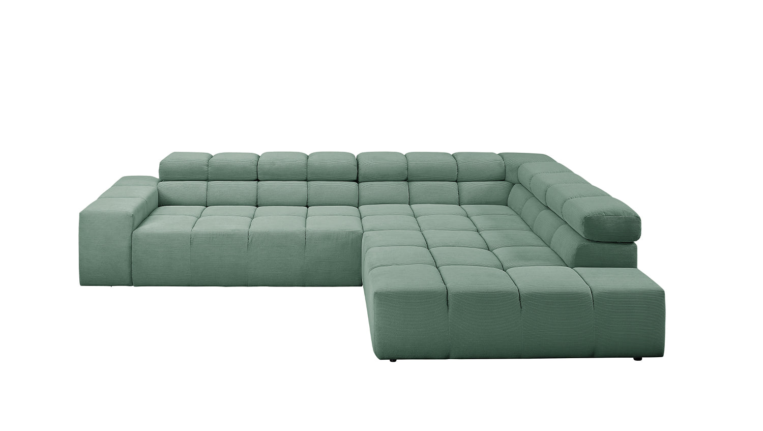 KAWOLA Sofa NEVADA Ecksofa Feincord grün