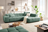 KAWOLA Sofa NEVADA Ecksofa Feincord grün, Rechts, Relaxfunktion