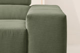 KAWOLA Sofa NEVADA Ecksofa Feincord olivgrün