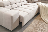 KAWOLA Sofa NEVADA Ecksofa Feincord silber