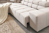 KAWOLA Sofa NEVADA Ecksofa Feincord silber