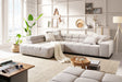 KAWOLA Sofa NEVADA Ecksofa Feincord silber, Links, Ohne Komfortfunktion