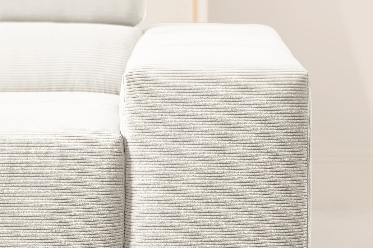 KAWOLA Sofa NEVADA Ecksofa Feincord weiß
