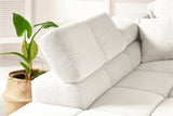 KAWOLA Sofa NEVADA Ecksofa Feincord weiß