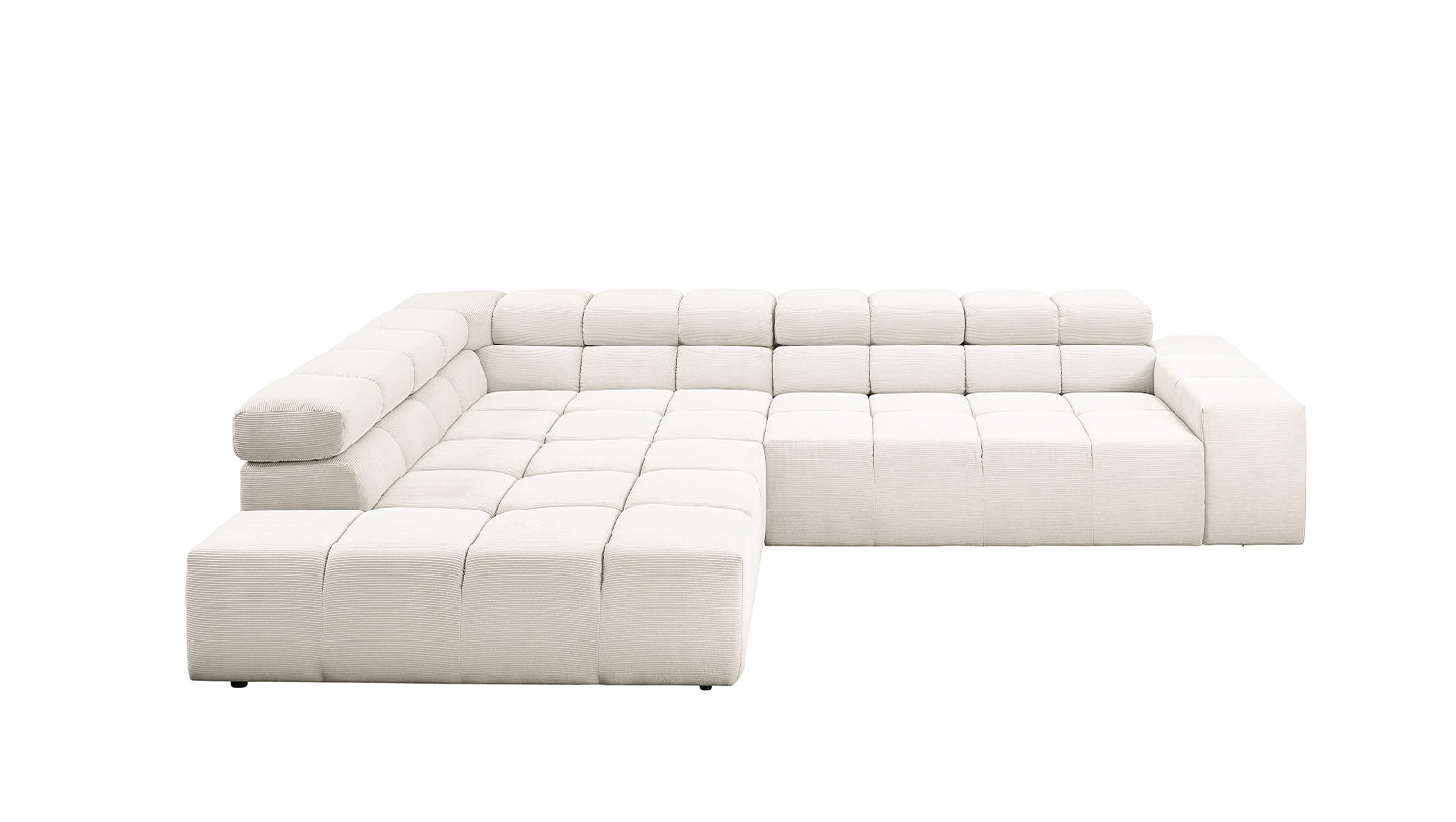 KAWOLA Sofa NEVADA Ecksofa Feincord weiß