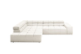 KAWOLA Sofa NEVADA Ecksofa Feincord weiß
