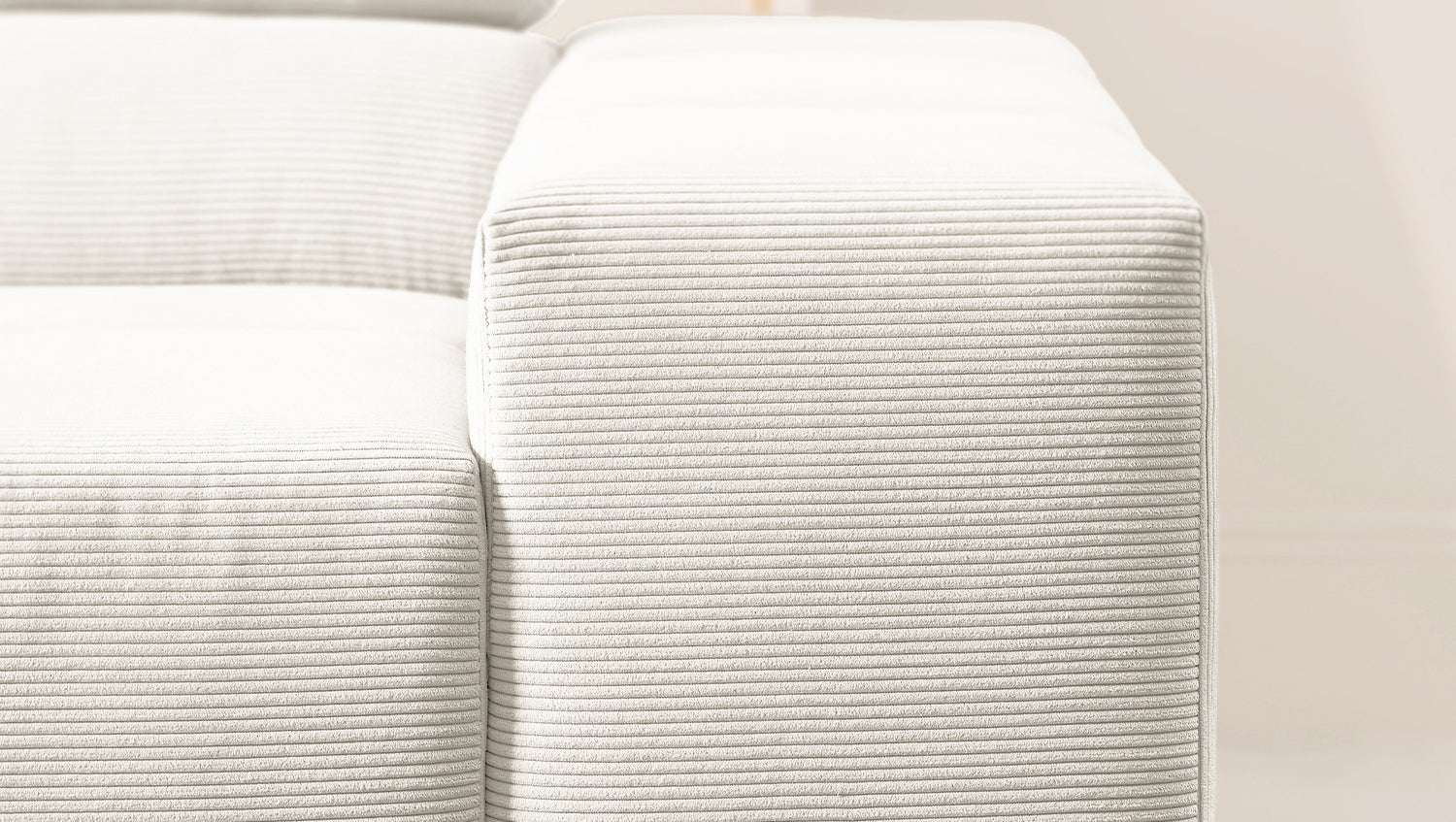 KAWOLA Sofa NEVADA Ecksofa Feincord weiß