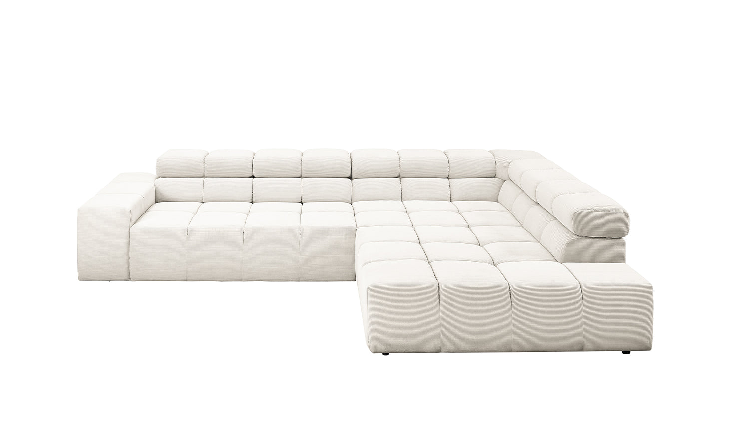KAWOLA Sofa NEVADA Ecksofa Feincord weiß