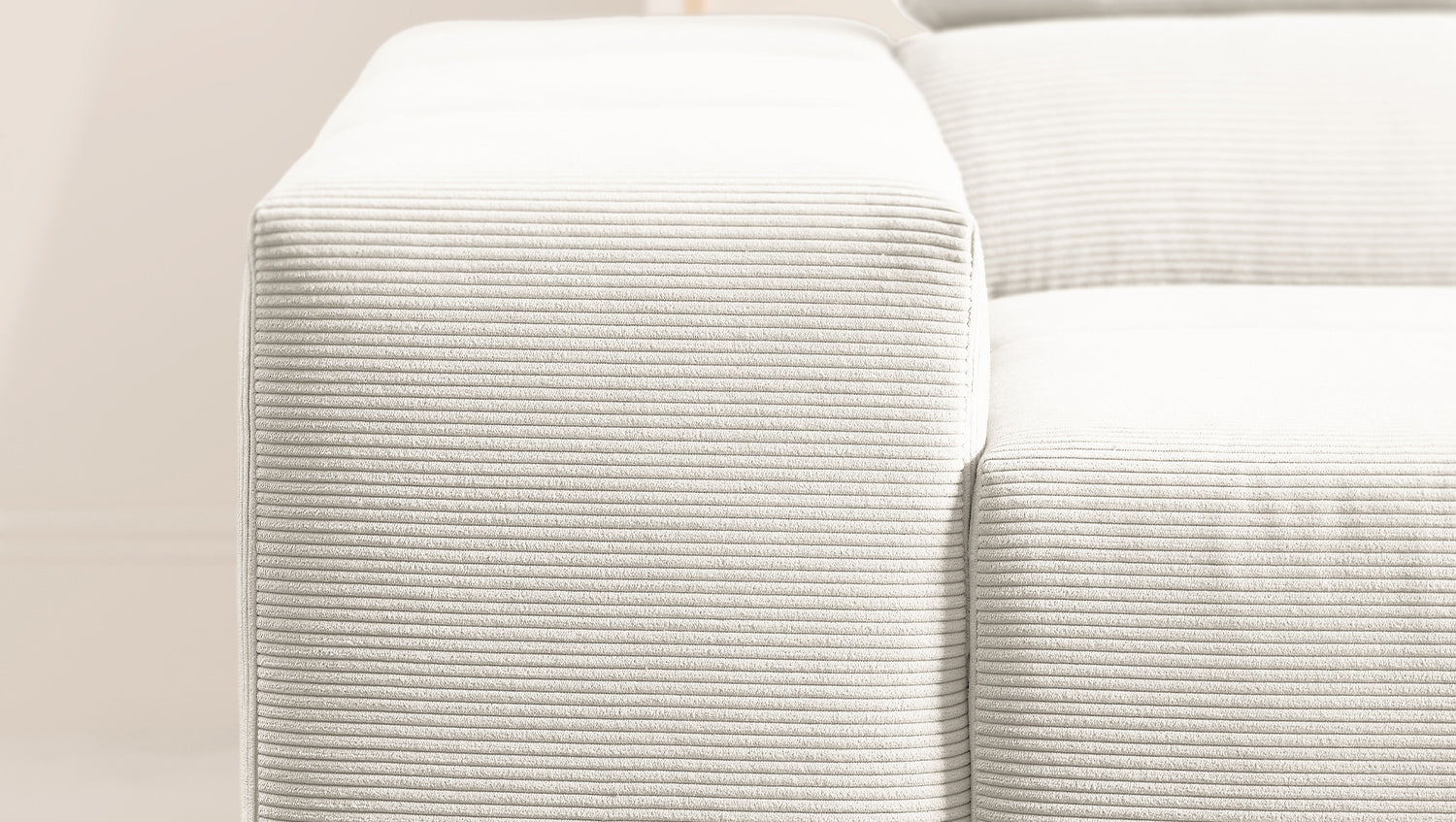 KAWOLA Sofa NEVADA Ecksofa Feincord weiß