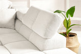KAWOLA Sofa NEVADA Ecksofa Feincord weiß
