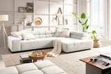 KAWOLA Sofa NEVADA Ecksofa Feincord weiß, Rechts, Ohne Komfortfunktion