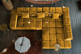 KAWOLA Sofa NEVADA Ecksofa Velvet curry